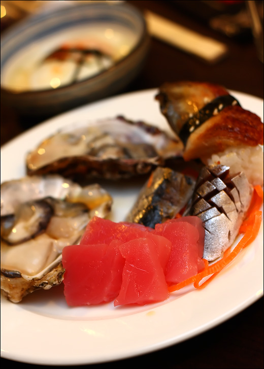 sashimi oyster unagi