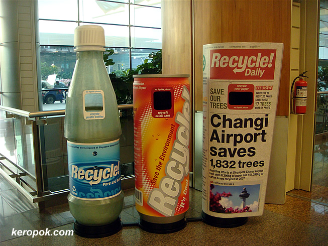 Interesting Recycling Bins at Changi Airport