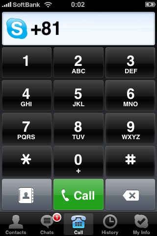 iPhone skype call