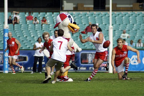Redkite's Celebrity AFL Game was an exciting curtain-raiser for the victorious Sydney Swans in their match against Port Adelaide