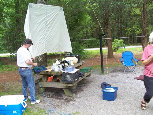 setting up camp