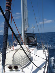 Looking aft from the foredeck