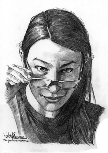 Pencil portrait of Maja