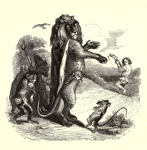008- El leon y la rata-Fabulas La Fontaine-J.Grandville