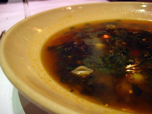 spring greens minestrone. chez panisse cafe.