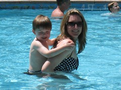 me and emery in pool