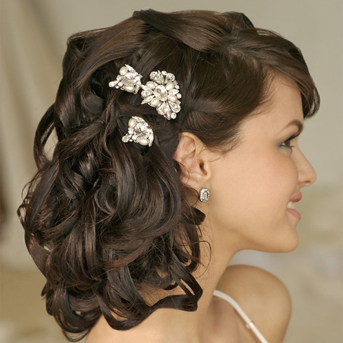 Curly Wedding Hairstyles With Tiara. Bridal Hairstyle With Pretty