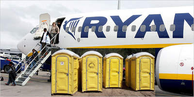 Pay toilets ready to be loaded onto Ryanair