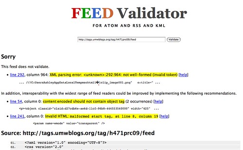 Feed validator finds MS Word Strain of cancer