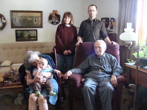 Visiting with Great Grandma and Great Grandpa Randall
