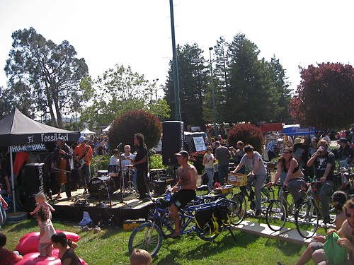 Cello Joe performs under pedal power at Maker Faire. by you.