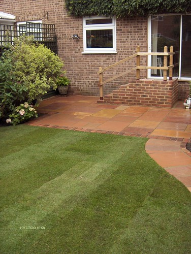 Indian Sandstone Patio and Lawn Image 20
