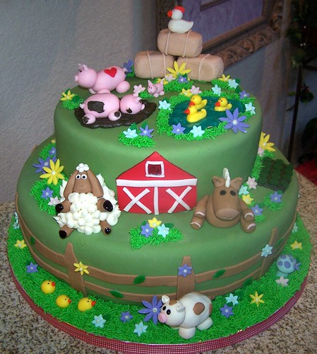 farm birthday cakes 