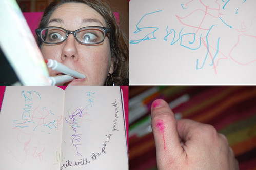 wreck this journal: Write with a pen in your mouth