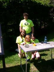 The youngest volunteer and some of her fellow volunteers