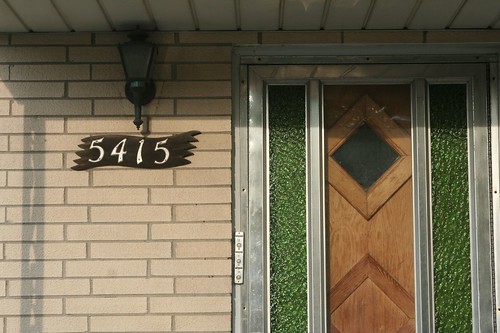 Number plate, storm door, front door