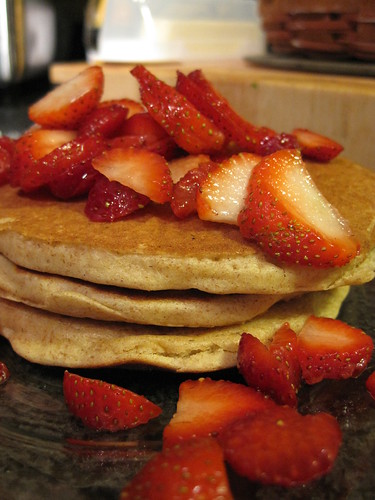 Whole Wheat Pancakes & Fresh Strawberries