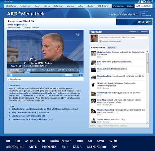 ARD-Livestream mit Facebook
