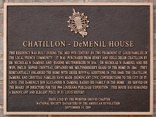 Chatillon - DeMenil House, in Saint Louis, Missouri, USA - Daughters of the American Revolution marker