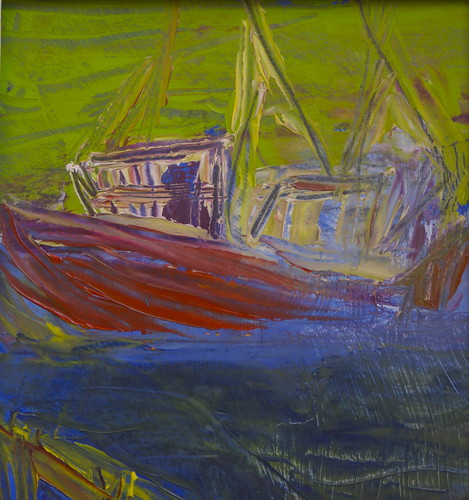 Fishing boat Stromness Harbour by Roberta MacRae Artist in the Landscape