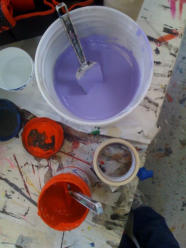 Inks for screenprinting, mixed and ready to go. Photo, courtesy of me.
