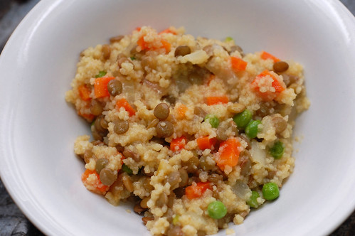 Couscous and lentil pilaf