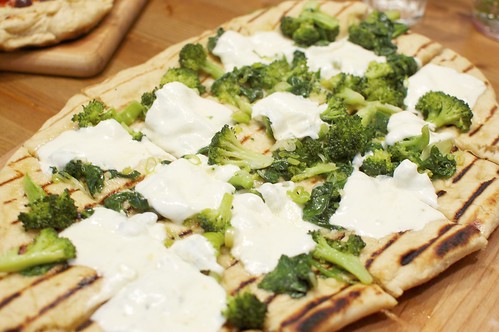 Broccoli, Green Garlic, and Fresh Mozzarella Pizza