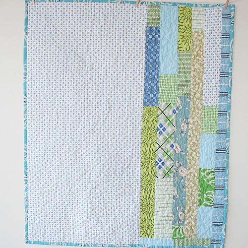 Blue and Green Quilt Back