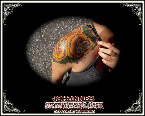 old school roses tattooed by johannes skindeeplove please do not steal 