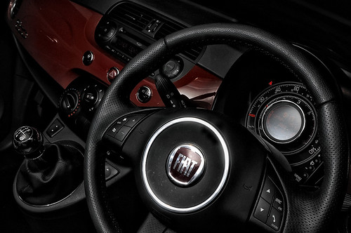 Fiat 500 Interior Red. Fiat 500 interior. A bit of a sidestep with this one. I was playing around with my SB-800 #39;off camera SC-29 sync cable#39; on a friends little Fiat 500 and