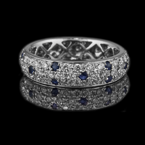 sapphire and diamond ring. Sapphire-diamond pave Eternity