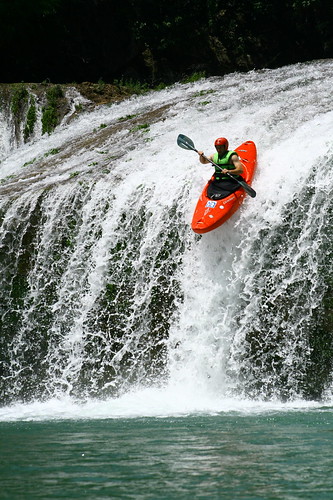 kayaking down waterfalls