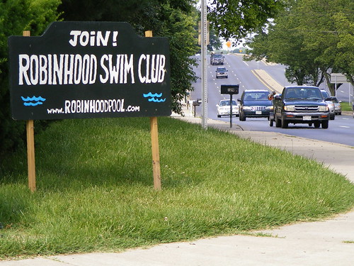 Robinhood Swim Club Sign (Randolph at Locksley)