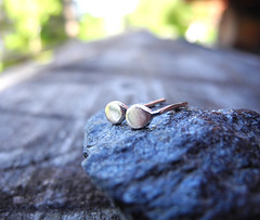 Tiny Silver Drop Earring Studs