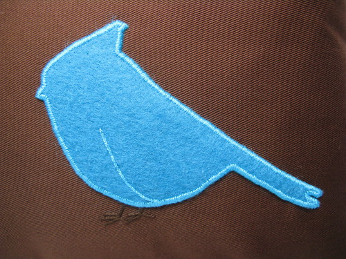 Bluebird of Happiness Pillow - close up