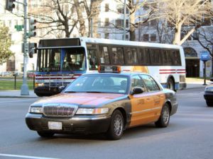 Taxi and Metrobus in Washington DC