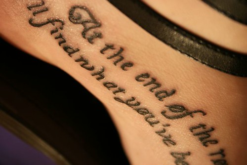 song lyric tattoos. New Tattoo Detail! by holly.