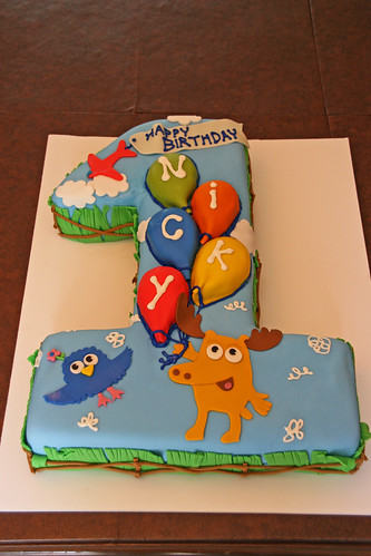 Moose & Zee First Birthday Cake - Nicky. A first birthday cake for Nicky in 