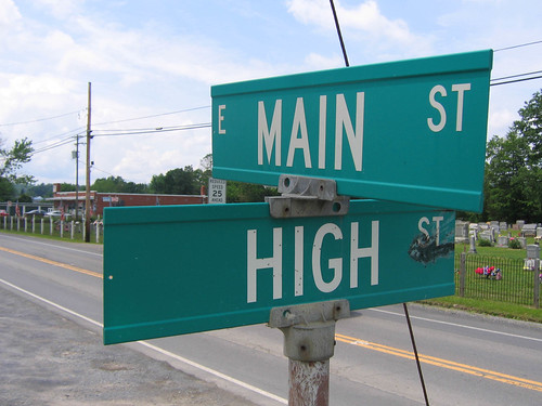 The Main Street where I, Ann Heppermann, left my purse in Wardensville, West Virginia.