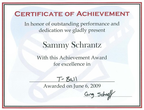 Sammy Certificate