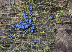 June 20 Iran Democracy Protests - Google Maps