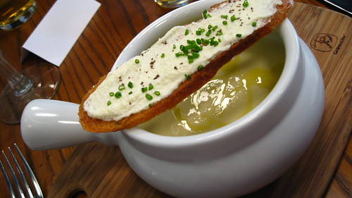 Vichyssoise with Goat Cheese on Toast