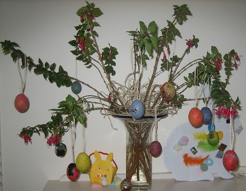 Blown eggs Easter decoration