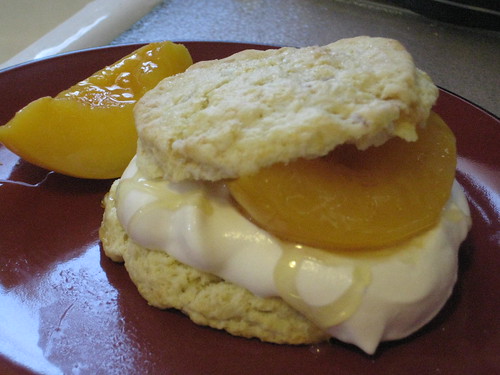 ginger scones with peaches and cream
