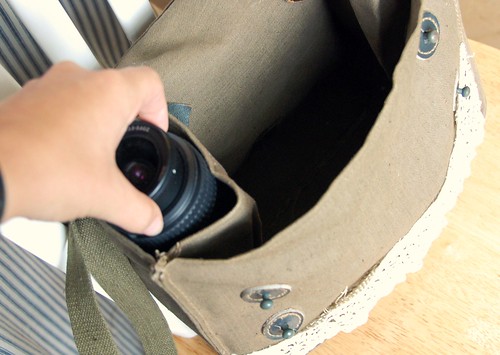 new (upcycled) camera bag - inside pockets