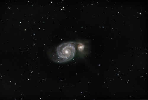 A pair of galaxies: M51 or NGC 5194 and NGC 5195 by Trois_Merlettes