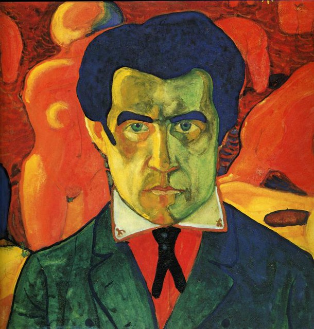 Malevich, Kazimir (1878-1935) - 1910-11 Self Portrait (Tretyakov Gallery) by RasMarley