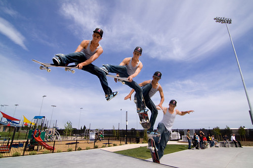Multiplicity  skateboarding jump trick photo at a skatepark