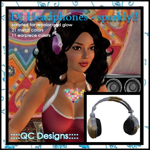 ::::QC Designs:::: DJ Headphones - Sparkly!!