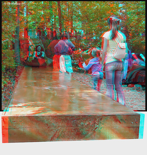 3D Photo park red and blue